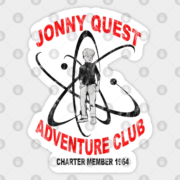 Jonny Quest Adventure Club 1964 - weathered Sticker by drquest